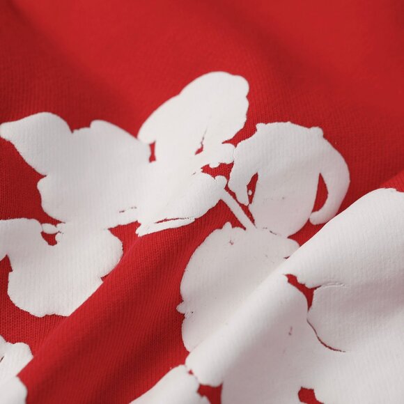 Denim Tears Kapok Red Hoodie With Kapok Flower Design - Picture 5 of 8